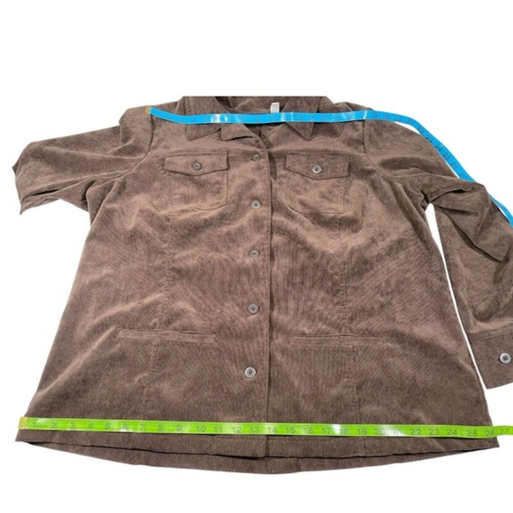 Croft & Barrow XL Brown Corduroy Button Down Shirt Jacket Dark Academia - Picture 6 of 7